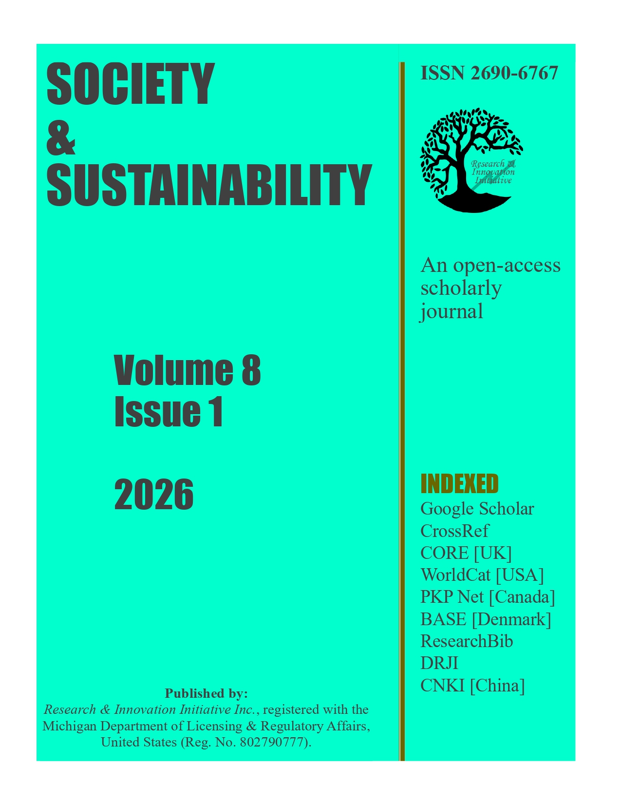 					View Vol. 8 No. 1 (2026): Society & Sustainability [Submission going on]
				