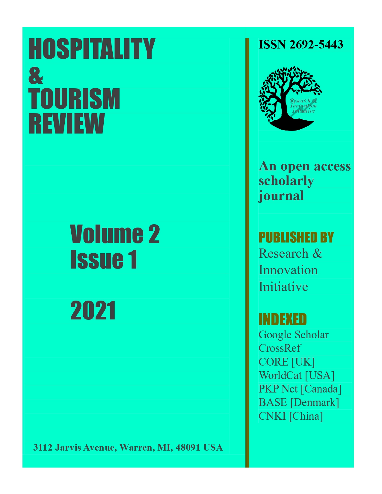 					View Vol. 2 No. 1 (2021): Hospitality & Tourism Review [On going]
				
